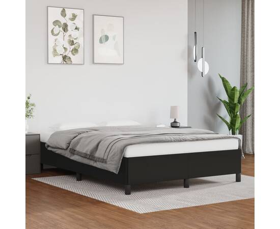 Cadru de pat, negru, 140x200 cm, piele ecologică