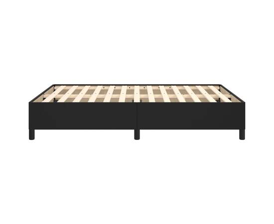 Cadru de pat, negru, 140x200 cm, piele ecologică, 6 image