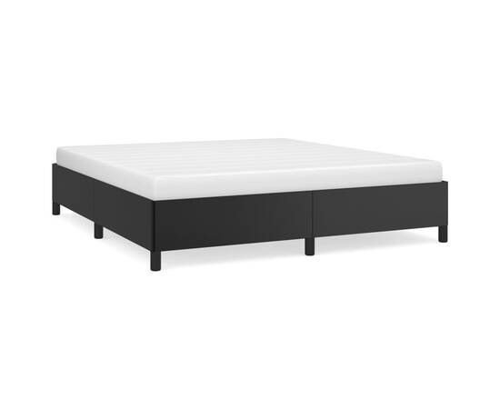 Cadru de pat, negru, 160x200 cm, piele ecologică, 2 image