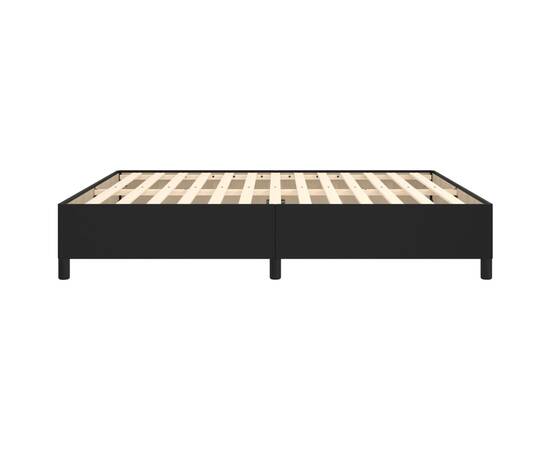 Cadru de pat, negru, 160x200 cm, piele ecologică, 6 image