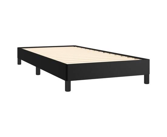 Cadru de pat, negru, 90x190 cm, piele ecologică, 4 image