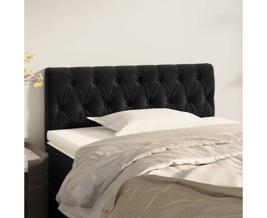 Tăblie de pat, negru, 100x7x78/88 cm, catifea