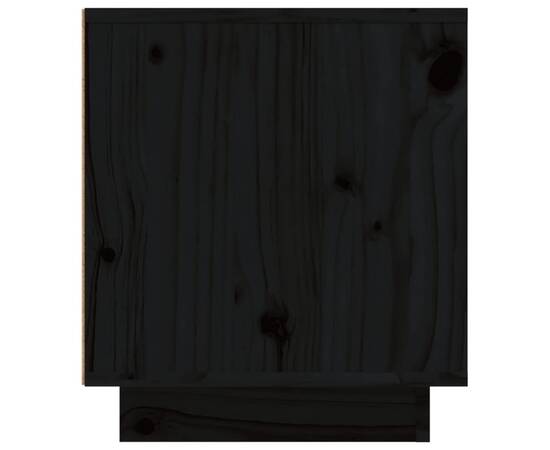 Comodă tv, negru, 110x35x40,5 cm, lemn masiv de pin, 8 image