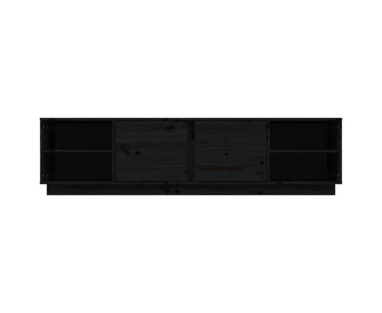 Comodă tv, negru, 156x40x40 cm, lemn masiv de pin, 6 image