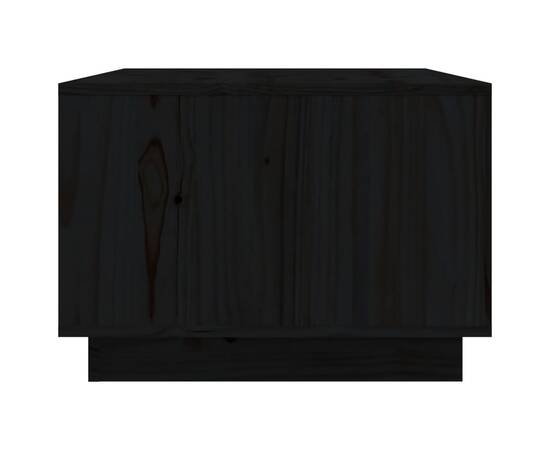 Măsuță de cafea, negru, 80x50x35 cm, lemn masiv de pin, 7 image