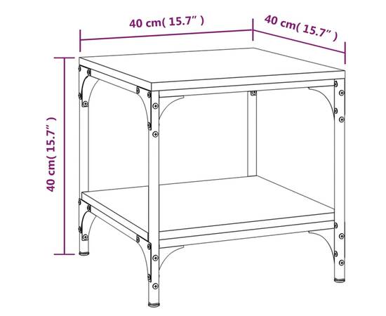 Mese laterale 2 buc. stejar sonoma 40x40x40 cm lemn prelucrat, 10 image