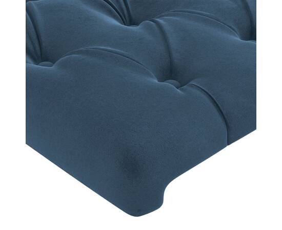 Tăblie de pat cu led, albastru închis, 80x7x78/88 cm, catifea, 5 image