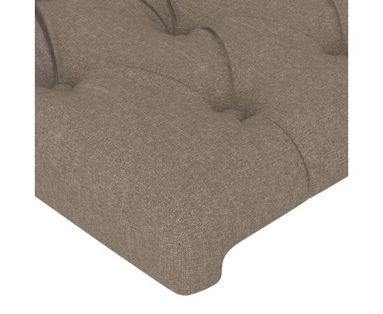 Tăblie de pat cu led, gri taupe, 100x7x78/88 cm, textil, 5 image