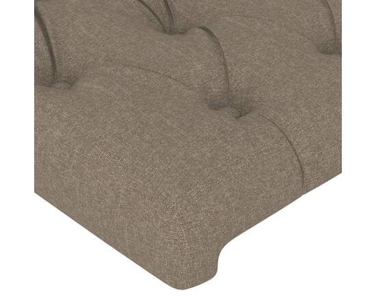 Tăblie de pat cu led, gri taupe, 80x7x78/88 cm, textil, 5 image