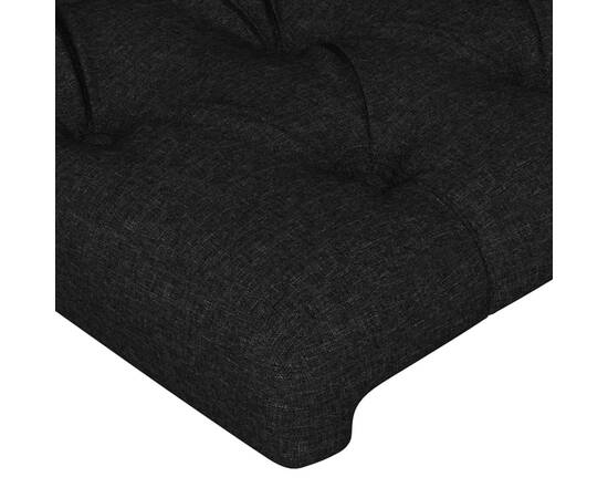 Tăblie de pat cu led, negru, 144x7x78/88 cm, textil, 5 image