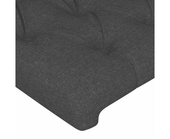 Tăblie de pat cu led, negru, 200x7x78/88 cm, textil, 5 image