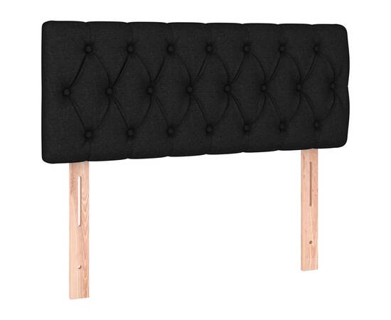 Tăblie de pat cu led, negru, 90x7x78/88 cm, textil, 4 image