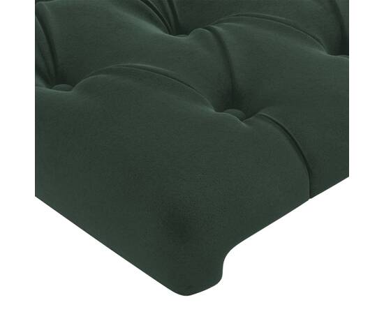 Tăblie de pat cu led, verde închis, 90x7x78/88 cm, catifea, 5 image