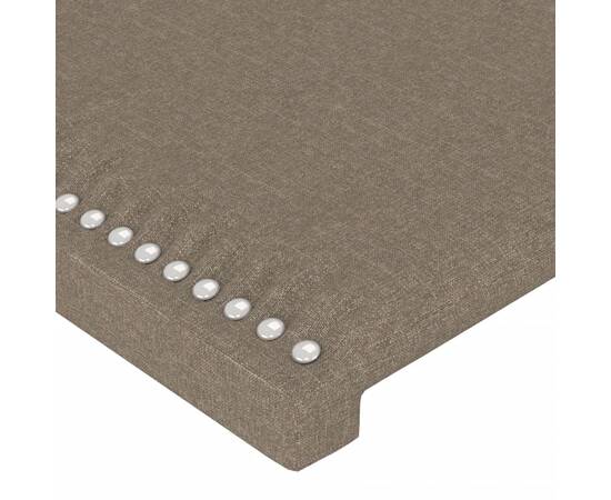 Tăblie de pat cu led, gri taupe, 147x16x78/88 cm, textil, 5 image