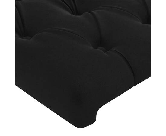 Tăblie de pat cu led, negru, 200x7x78/88 cm, catifea, 5 image