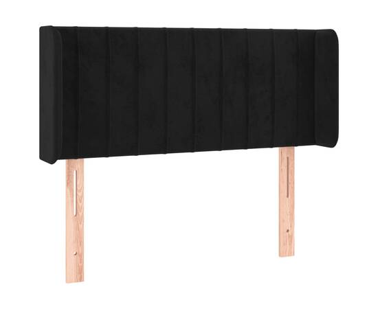 Tăblie de pat cu led, negru, 103x16x78/88 cm, catifea, 3 image