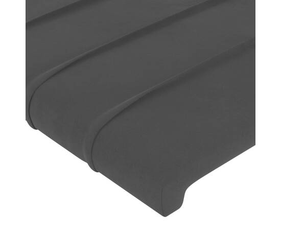 Tăblie de pat cu led, negru, 147x16x78/88 cm, catifea, 5 image