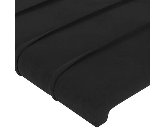 Tăblie de pat cu led, negru, 83x16x78/88 cm, catifea, 5 image