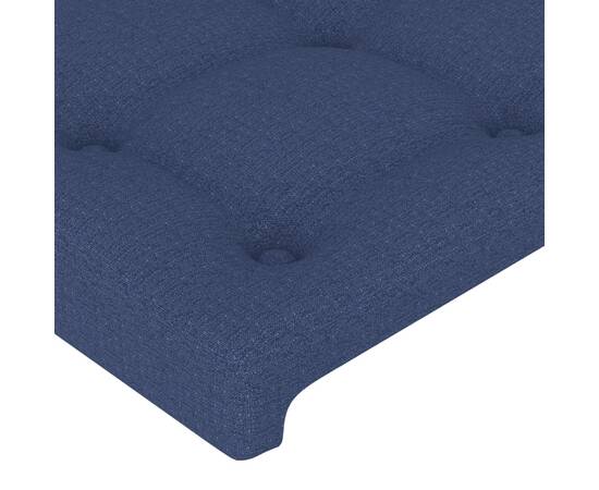 Tăblie de pat cu led, albastru, 203x16x78/88 cm, textil, 5 image