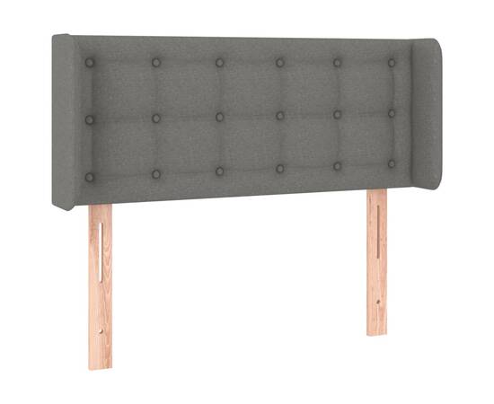Tăblie de pat cu led, gri închis, 83x16x78/88 cm, textil, 3 image