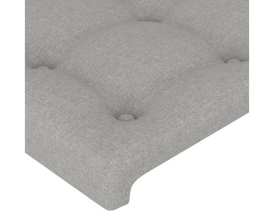 Tăblie de pat cu led, gri deschis, 147x16x78/88 cm, textil, 5 image