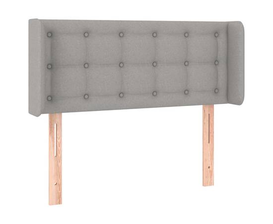 Tăblie de pat cu led, gri deschis, 83x16x78/88 cm, textil, 3 image