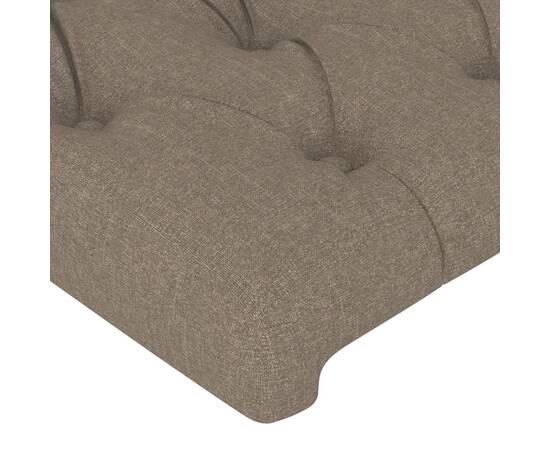 Tăblie de pat cu led, gri taupe, 103x16x78/88 cm, textil, 5 image