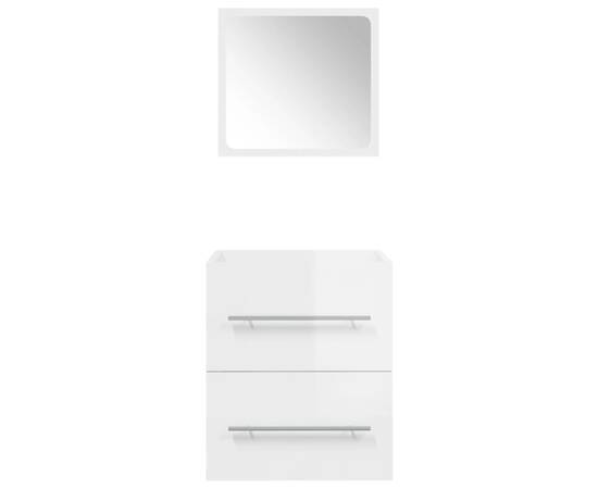 Dulap de baie cu oglindă, alb extralucios, 41x38,5x48 cm, 5 image