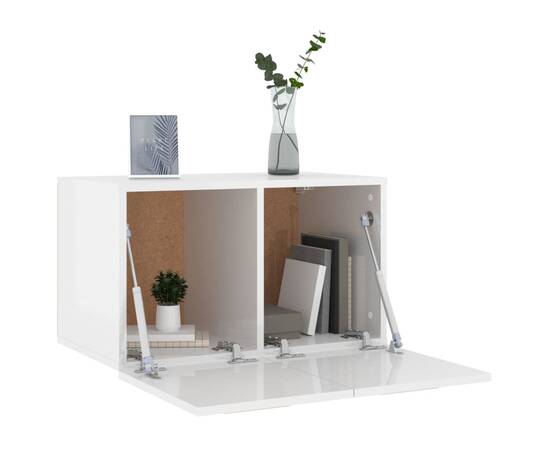 Dulap de perete, alb extralucios, 60x36,5x35 cm, lemn compozit, 5 image