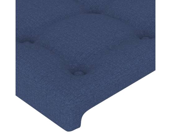 Tăblie de pat cu led, albastru, 83x16x118/128 cm, textil, 5 image