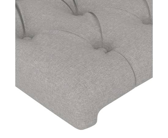 Tăblie de pat cu led, gri deschis, 183x16x118/128 cm, textil, 5 image