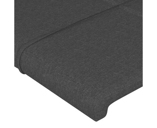 Tăblie de pat cu led, negru, 93x16x118/128 cm, textil, 5 image