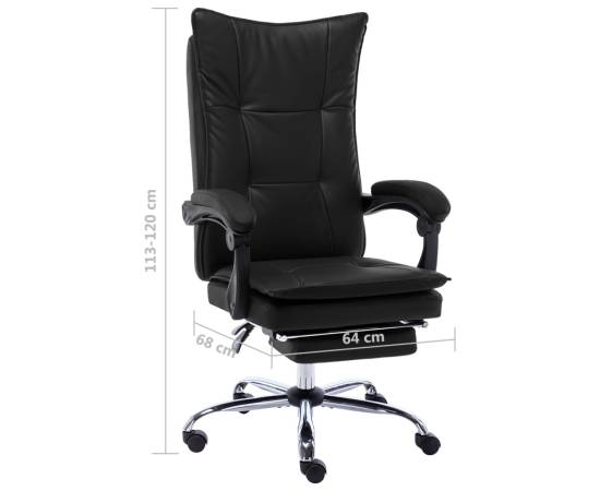 Scaun de birou, negru, piele ecologică, 11 image