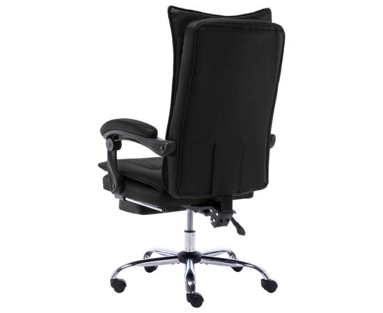 Scaun de birou, negru, piele ecologică, 4 image
