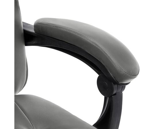 Scaun de birou cu masaj, antracit, piele ecologică, 8 image