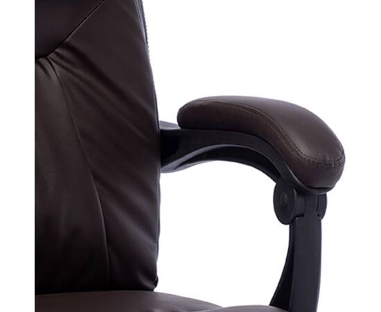 Scaun de birou cu masaj, maro, piele ecologică, 7 image