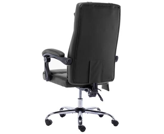 Scaun de birou cu masaj, negru, piele ecologică, 4 image