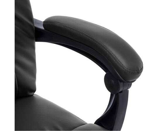 Scaun de birou cu masaj, negru, piele ecologică, 7 image