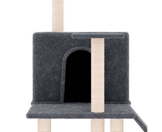 Ansamblu de pisici, stâlpi din funie sisal, gri închis, 109 cm, 6 image