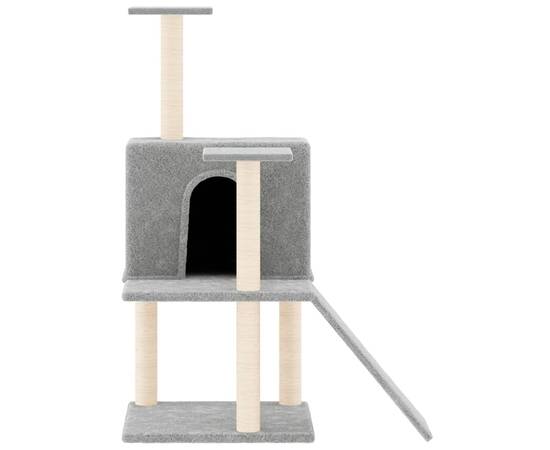 Ansamblu de pisici, stâlpi din funie sisal, gri deschis, 109 cm, 3 image