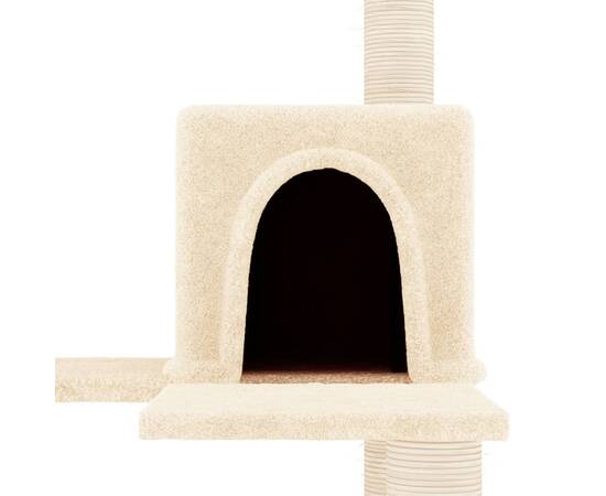 Ansamblu de pisici cu stâlpi din funie de sisal, crem, 153 cm, 6 image
