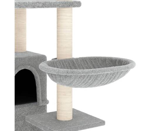 Ansamblu pisici, stâlpi din funie sisal, gri deschis, 175 cm, 6 image