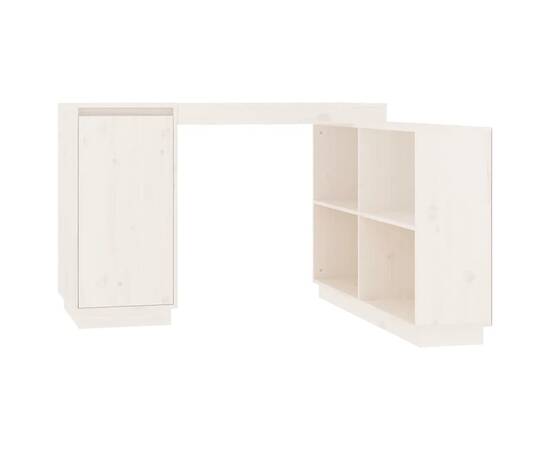 Birou, alb, 110x50x75 cm, lemn masiv de pin, 2 image
