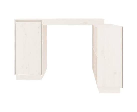 Birou, alb, 110x50x75 cm, lemn masiv de pin, 6 image