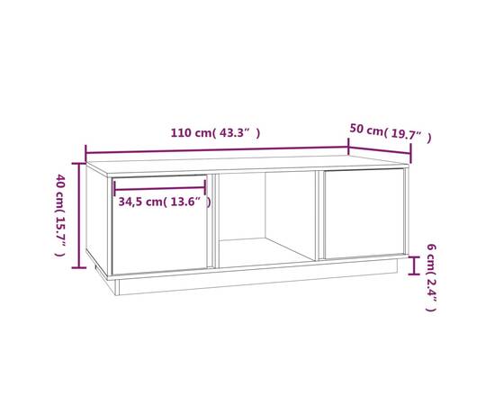 Măsuță de cafea, 110x50x40 cm, lemn masiv de pin, 9 image