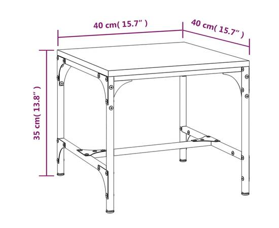 Mese laterale, 2 buc. stejar maro 40x40x35 cm lemn prelucrat, 10 image