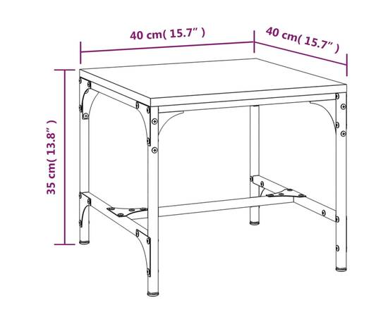 Mese laterale 2 buc. stejar sonoma 40x40x35 cm lemn prelucrat, 10 image