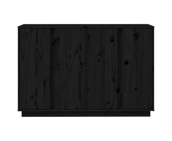Servantă, negru, 120x35x80 cm, lemn masiv de pin, 6 image