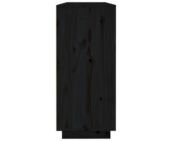 Servantă, negru, 120x35x80 cm, lemn masiv de pin, 7 image