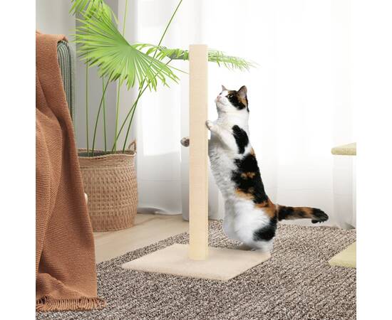 Stâlp de zgâriere pentru pisici, crem, 35x35x70 cm